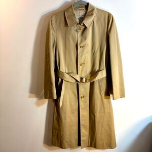 AQUASCUTUM LONDON Sz 36R Aqua 5 Classic Tan Trench Coat with Buckle Belt Lined